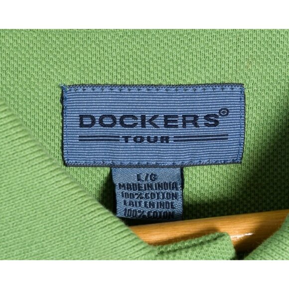 Dockers Mens Large Polo Golf Shirt Green - Picture 6 of 6